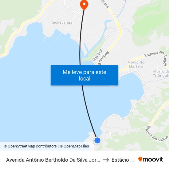 Avenida Antônio Bertholdo Da Silva Jordão, 888-1244 to Estácio De Sá map
