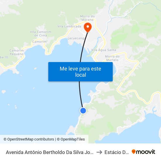 Avenida Antônio Bertholdo Da Silva Jordão, 6489 to Estácio De Sá map