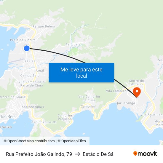 Rua Prefeito João Galindo, 79 to Estácio De Sá map