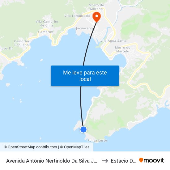 Avenida Antônio Nertinoldo Da Silva Jordão, 8246 to Estácio De Sá map