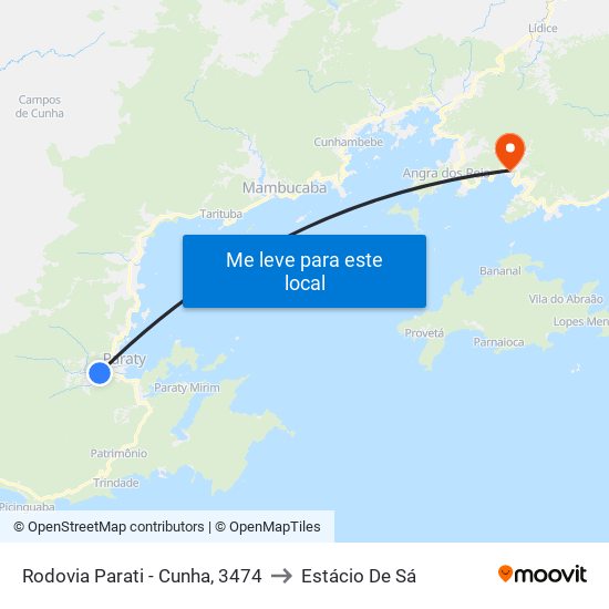 Rodovia Parati - Cunha, 3474 to Estácio De Sá map