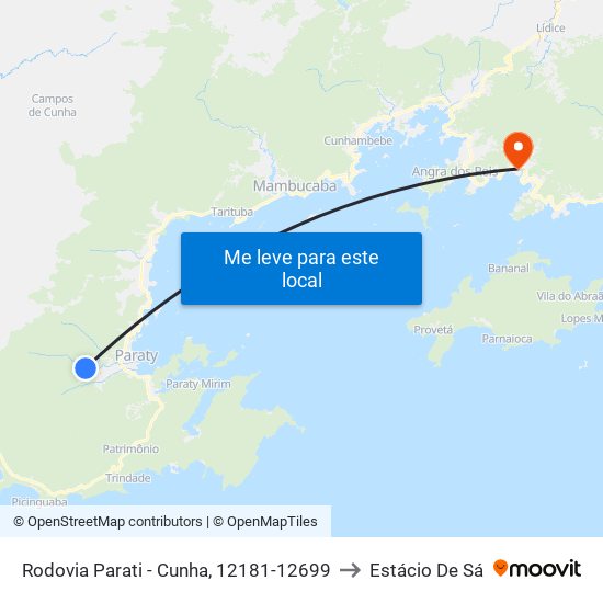 Rodovia Parati - Cunha, 12181-12699 to Estácio De Sá map