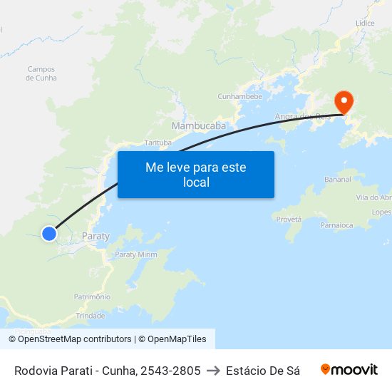 Rodovia Parati - Cunha, 2543-2805 to Estácio De Sá map