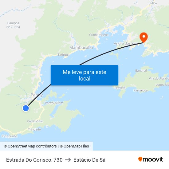 Estrada Do Corisco, 730 to Estácio De Sá map