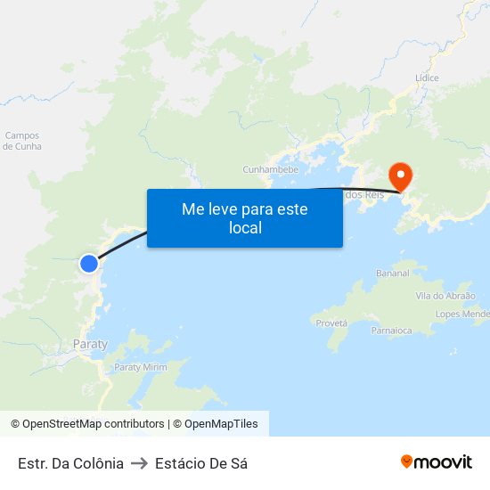 Estr. Da Colônia to Estácio De Sá map