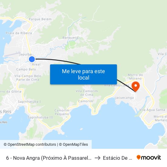 6 - Nova Angra (Próximo À Passarela) to Estácio De Sá map