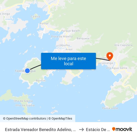 Estrada Vereador Benedito Adelino, 8413 to Estácio De Sá map