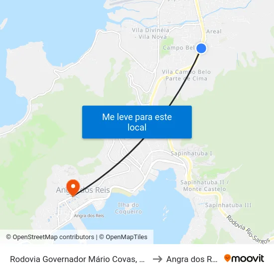 Rodovia Governador Mário Covas, 1-73 to Angra dos Reis map