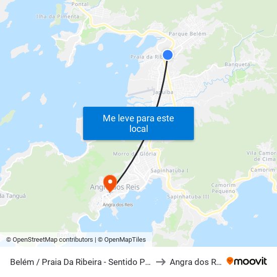 Belém / Praia Da Ribeira - Sentido Paraty to Angra dos Reis map