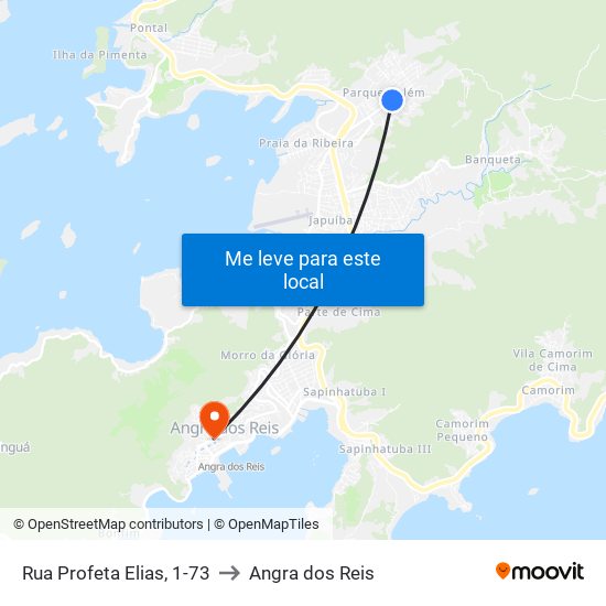 Rua Profeta Elias, 1-73 to Angra dos Reis map