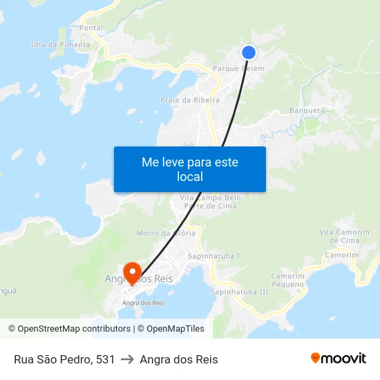 Rua São Pedro, 531 to Angra dos Reis map