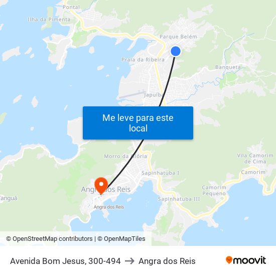 Avenida Bom Jesus, 300-494 to Angra dos Reis map
