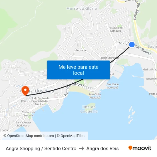 Angra Shopping / Sentido Centro to Angra dos Reis map