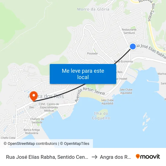 Rua José Elías Rabha, Sentido Centro to Angra dos Reis map