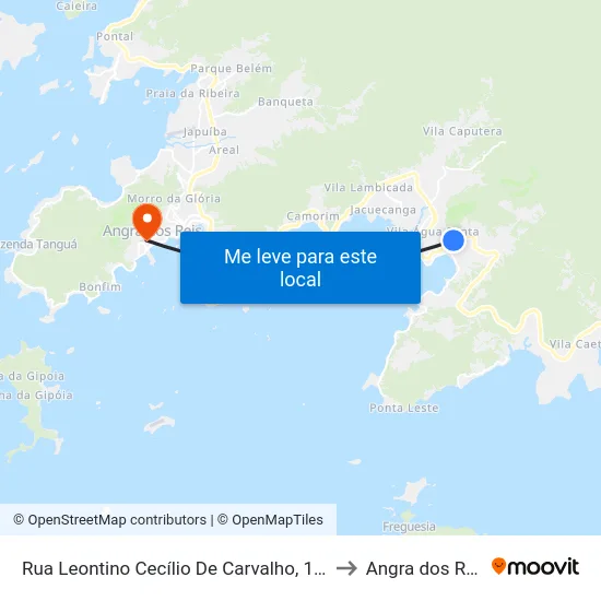 Rua Leontino Cecílio De Carvalho, 1339 to Angra dos Reis map