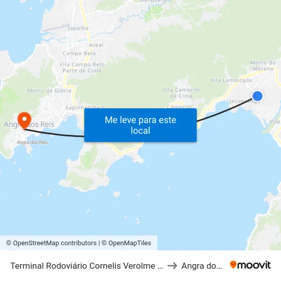 Terminal Rodoviário Cornelis Verolme (Jacuecanga) to Angra dos Reis map
