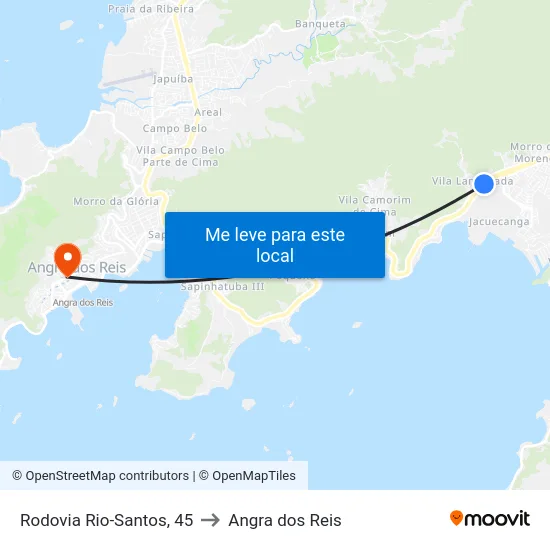 Rodovia Rio-Santos, 45 to Angra dos Reis map