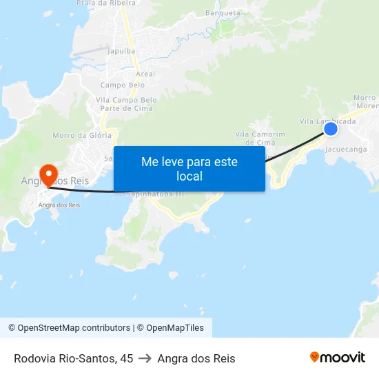 Rodovia Rio-Santos, 45 to Angra dos Reis map