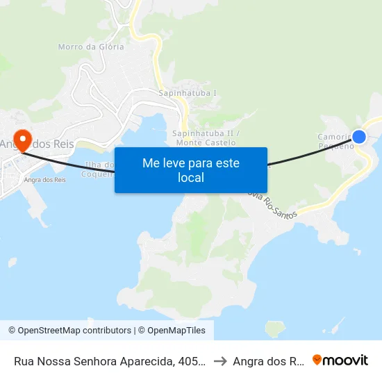 Rua Nossa Senhora Aparecida, 405-415 to Angra dos Reis map
