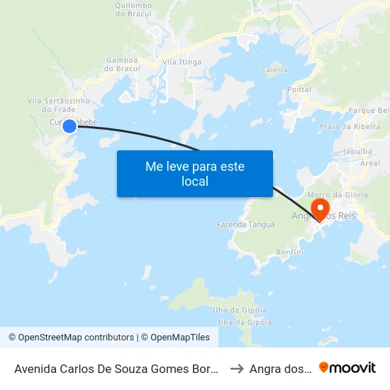 Avenida Carlos De Souza Gomes Borges, 189-235 to Angra dos Reis map