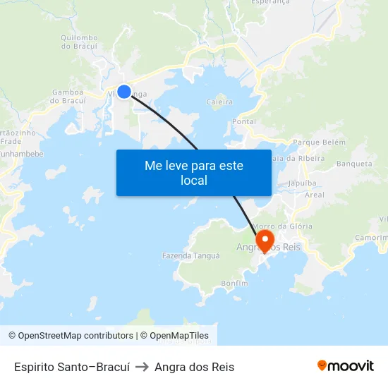 Espirito Santo–Bracuí to Angra dos Reis map