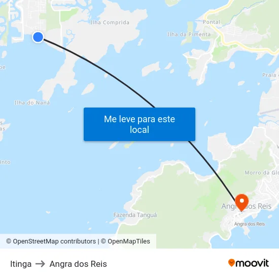 Itinga to Angra dos Reis map
