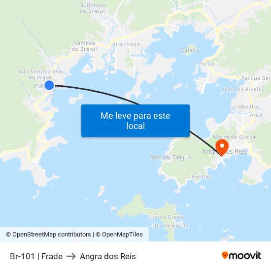 Br-101 | Frade to Angra dos Reis map