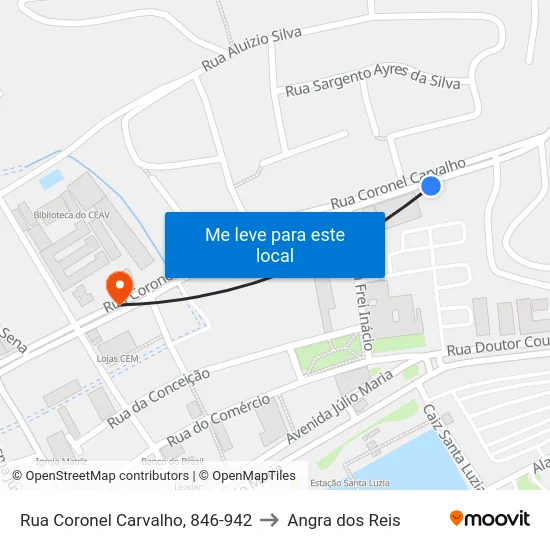 Rua Coronel Carvalho, 846-942 to Angra dos Reis map
