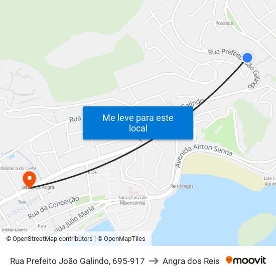 Rua Prefeito João Galindo, 695-917 to Angra dos Reis map