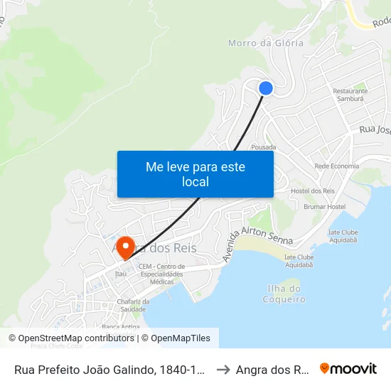 Rua Prefeito João Galindo, 1840-1854 to Angra dos Reis map