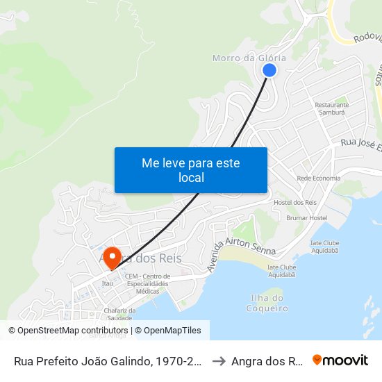 Rua Prefeito João Galindo, 1970-2222 to Angra dos Reis map