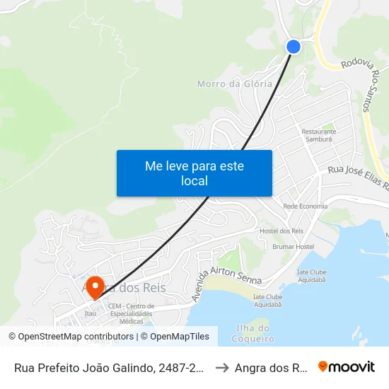 Rua Prefeito João Galindo, 2487-2505 to Angra dos Reis map