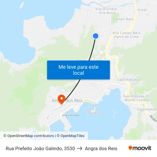Rua Prefeito João Galindo, 3530 to Angra dos Reis map