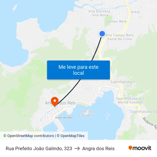 Rua Prefeito João Galindo, 323 to Angra dos Reis map