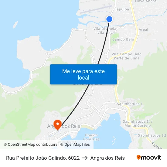 Rua Prefeito João Galindo, 6022 to Angra dos Reis map