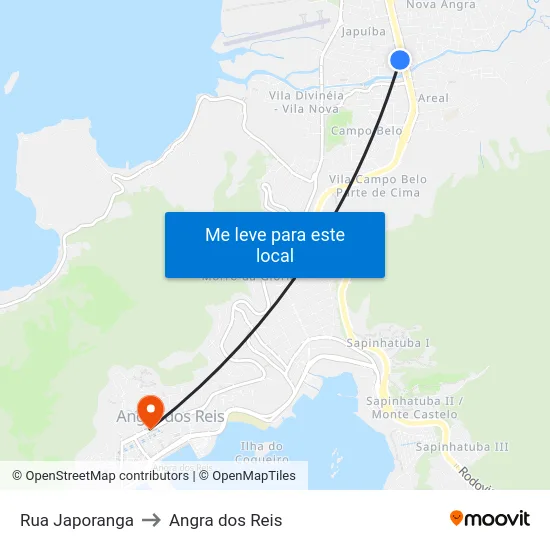 Rua Japoranga to Angra dos Reis map
