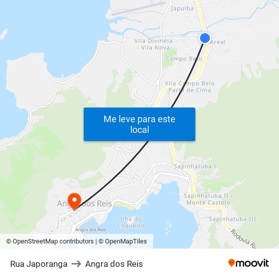 Rua Japoranga to Angra dos Reis map