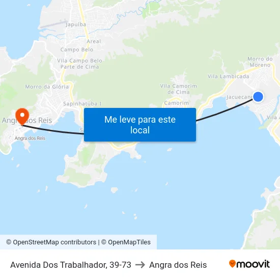Avenida Dos Trabalhador, 39-73 to Angra dos Reis map