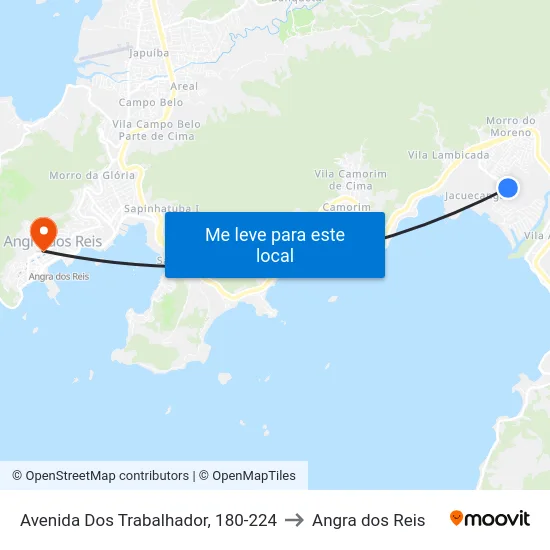 Avenida Dos Trabalhador, 180-224 to Angra dos Reis map