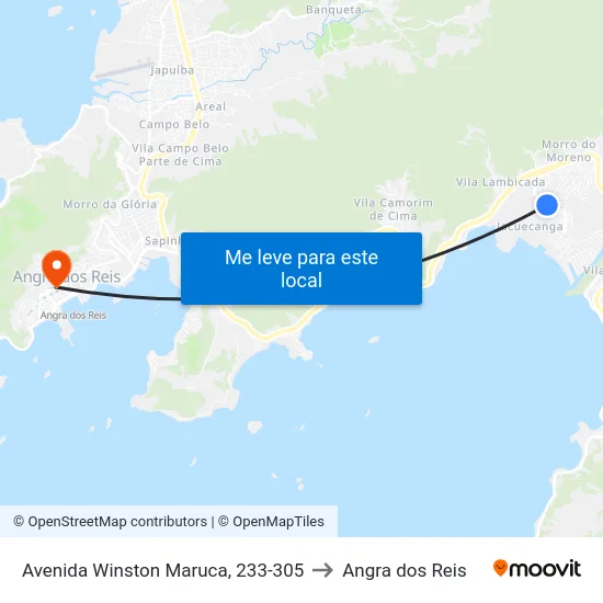 Avenida Winston Maruca, 233-305 to Angra dos Reis map