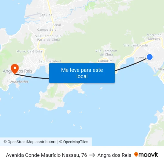Avenida Conde Maurício Nassau, 76 to Angra dos Reis map