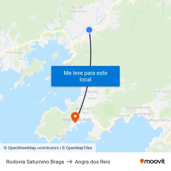 Rodovia Saturnino Braga to Angra dos Reis map