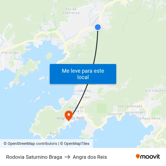 Rodovia Saturnino Braga to Angra dos Reis map