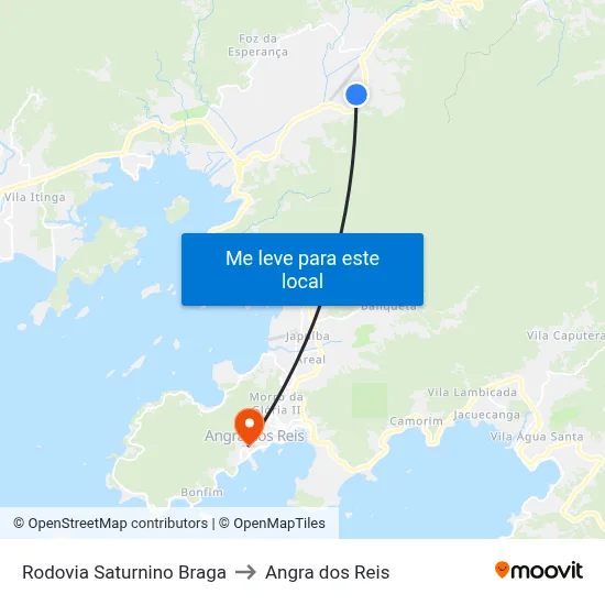 Rodovia Saturnino Braga to Angra dos Reis map