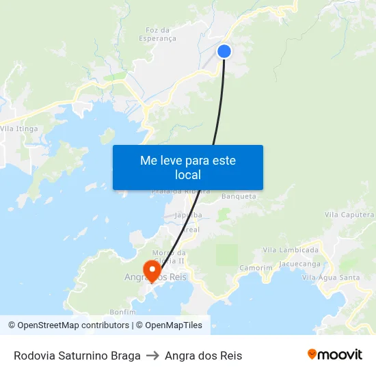 Rodovia Saturnino Braga to Angra dos Reis map