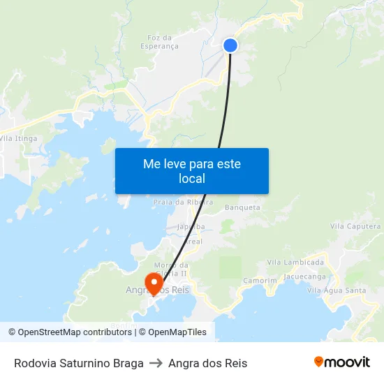 Rodovia Saturnino Braga to Angra dos Reis map