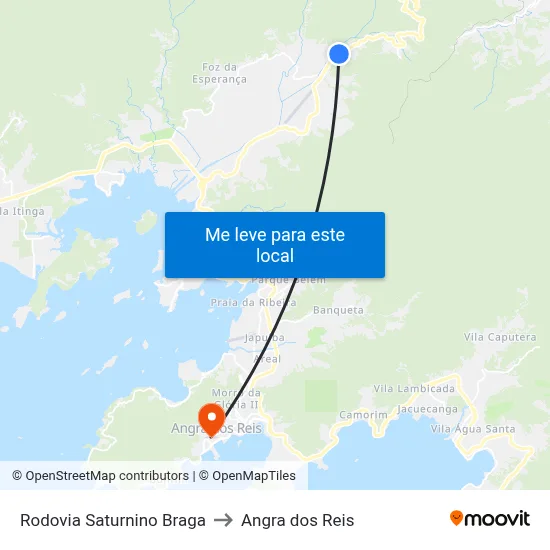 Rodovia Saturnino Braga to Angra dos Reis map
