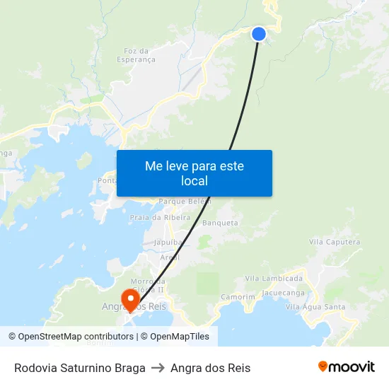 Rodovia Saturnino Braga to Angra dos Reis map