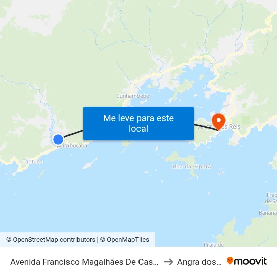 Avenida Francisco Magalhães De Castro, 258-286 to Angra dos Reis map
