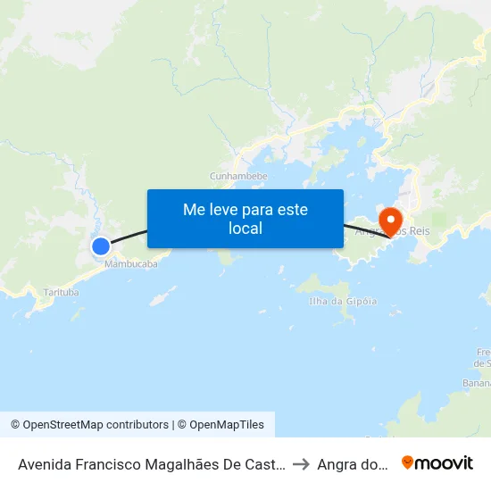 Avenida Francisco Magalhães De Castro, 1044-1084 to Angra dos Reis map